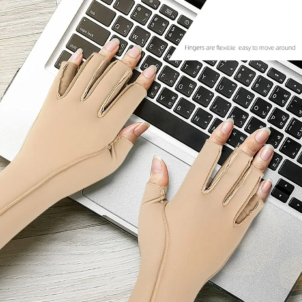 Universal Flexible Arm Compression Sleeve Fingerless Elastic Compression Glove Soft Breathable Hand Relief Glove