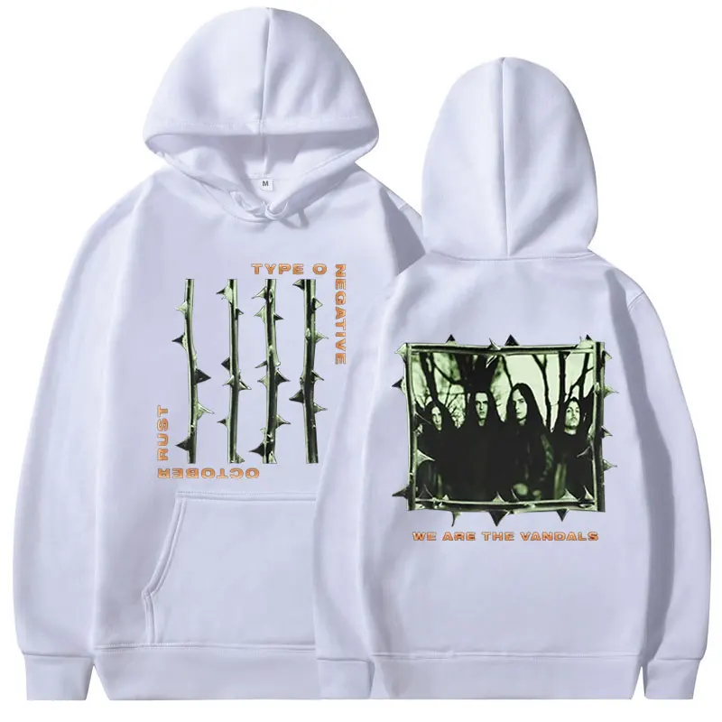 Bluza z kapturem typu O Negative October Rust Gothic Metal Rock Band Bluza męska Vintage Hip Hop Oversized Bluzy z długim rękawem Unisex