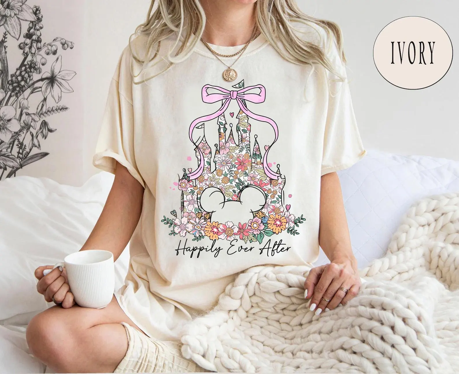 

Plus Size Women's Classic Disney Mickey Mouse Castle T Shirt Disneyland Trip Vacation Shirt Pure Cotton Streetwear Oversized