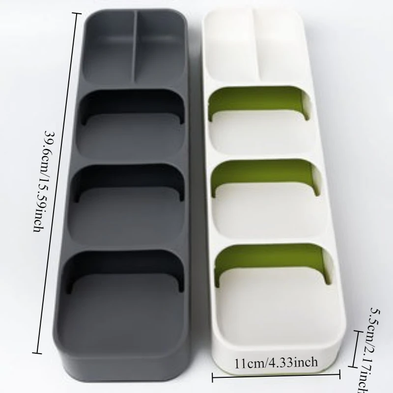Multi-purpose Cutlery Storage Tray Cutlery Fork Spoon Compartmentalized Organizer Kitchen Drawer Categorized Storage Boxes