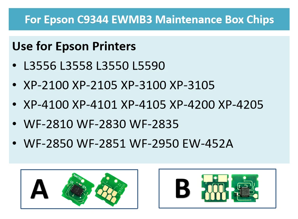 C9344 Chip For Epson XP-2100 XP-2101 XP-2105 XP-2150 XP-2155 XP-3100 XP-3105 Printer Maintenance Cartridge