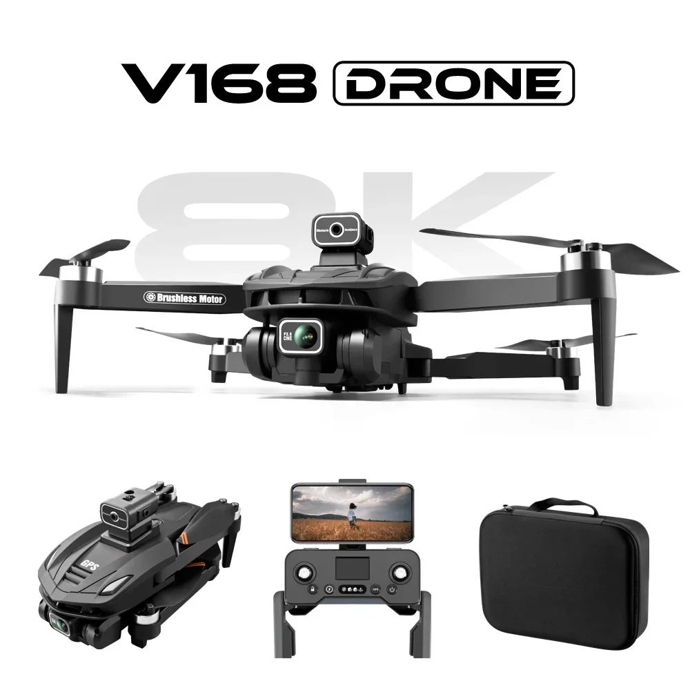 

V168 brushless 6K/8K HD dual camera GPS automatic return intelligent obstacle avoidance optical flow remote control drone 3000m