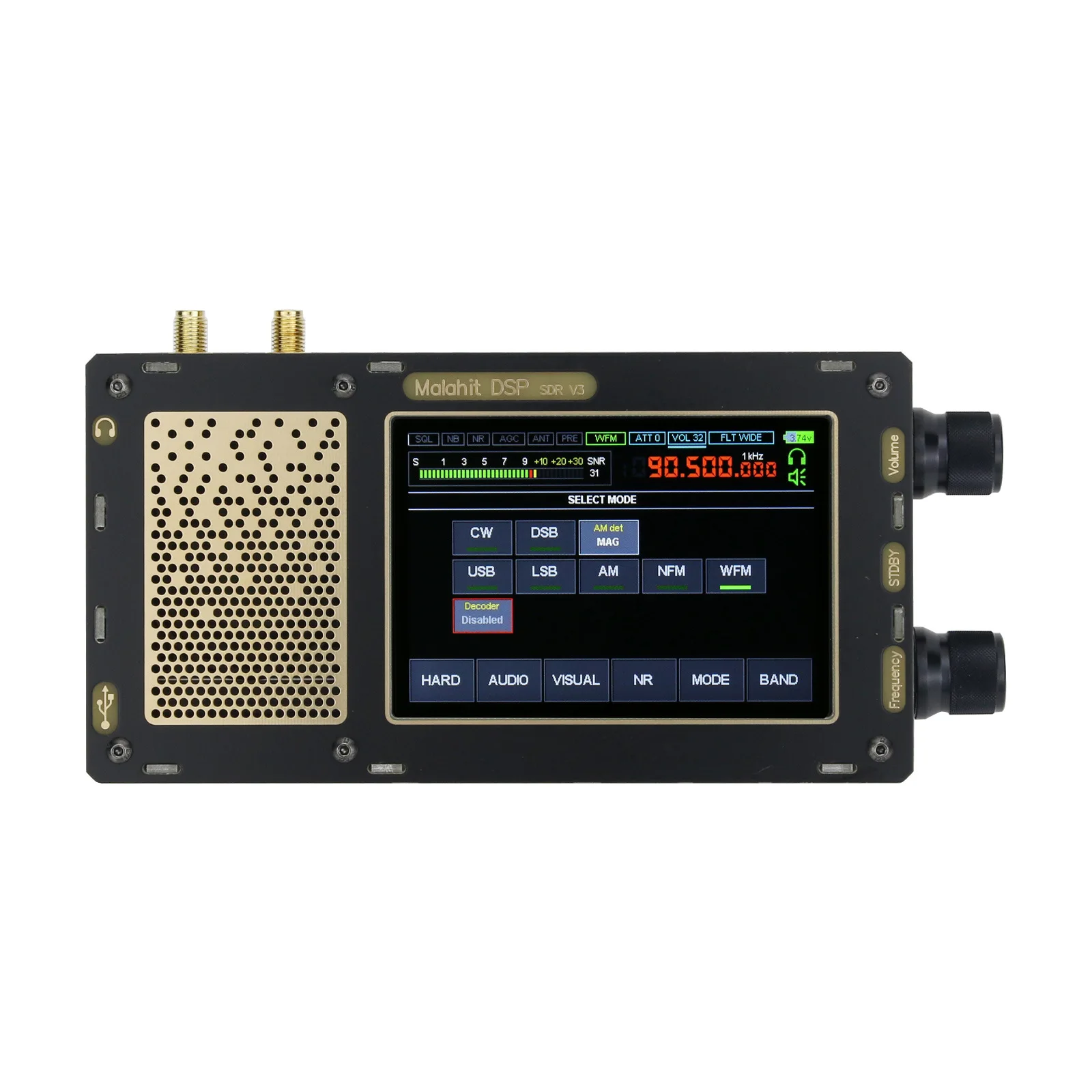 SDR Radio 1.1.0D 3.550KHz-2GHz Malachite DSP Receiver Dual Antenna Enhanced Version