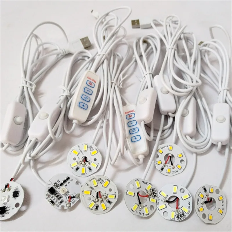 

Кабель-переключатель 1,5 м, 3/5/10 Вт, 1 шт., USB-разъем, светодиодный источник света DC5V, SMD 5730/2835, белые светодиодные чипы-кольца с черным корпусом