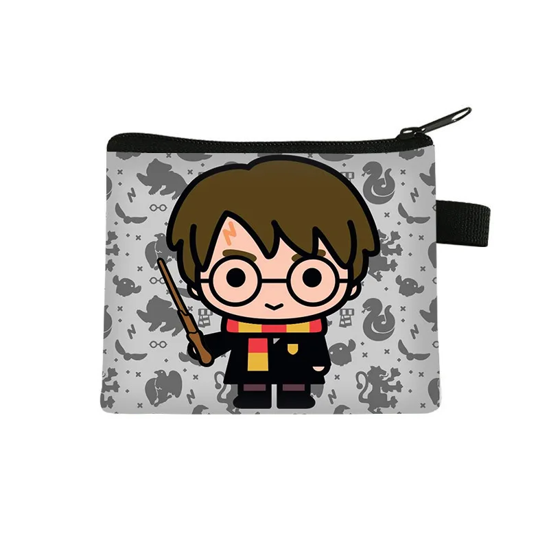 Cartera de Harry Potter para niños, monedero de figuras de Anime, tarjetero de moda para estudiantes, bolsas de almacenamiento, Clip de dinero de dibujos animados, regalos de cumpleaños