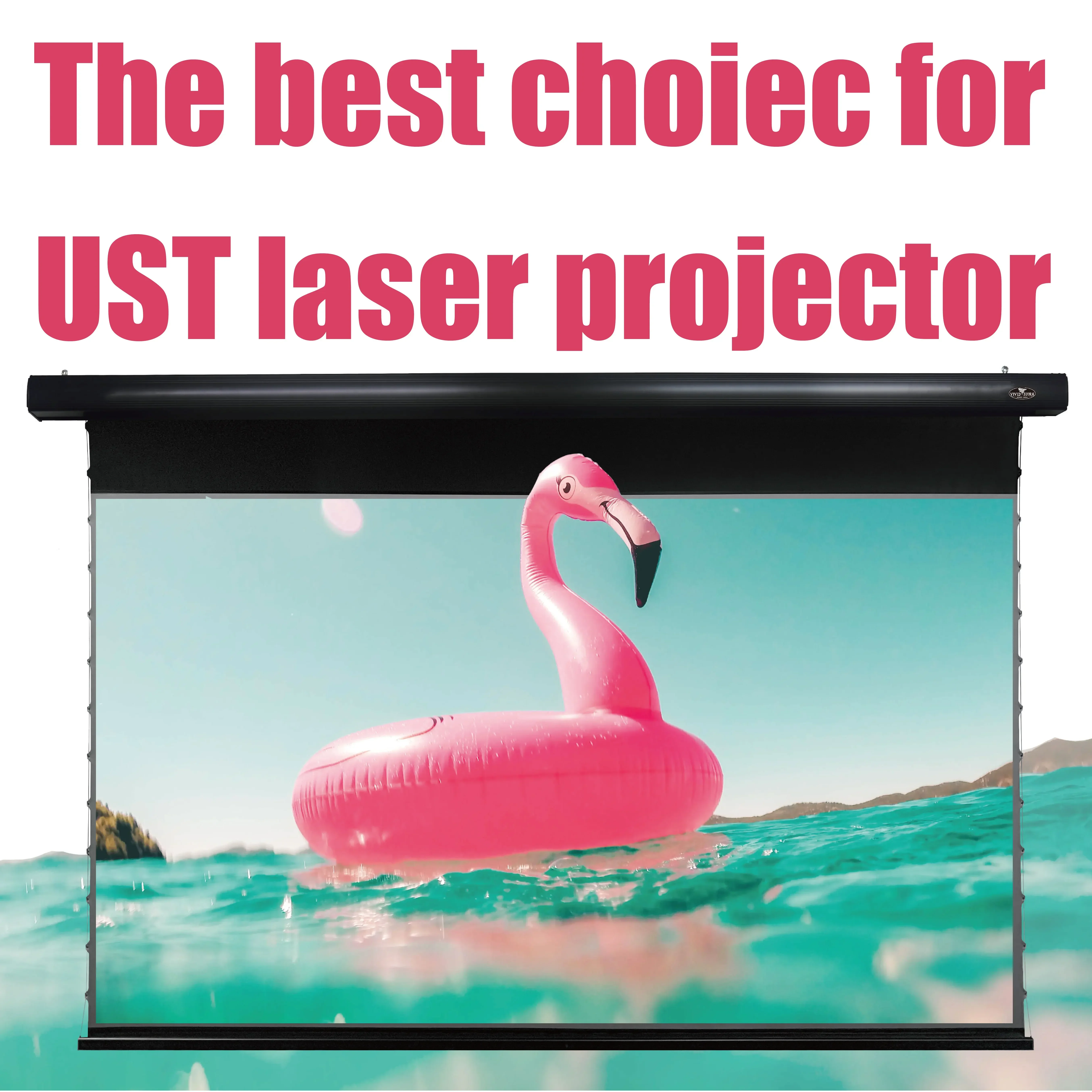 VIVIDSTORM 2 set 120 inch PRO Slimline motorized Drop Down screen UST Ambient Light Rejecting 4K ceiling projector screen