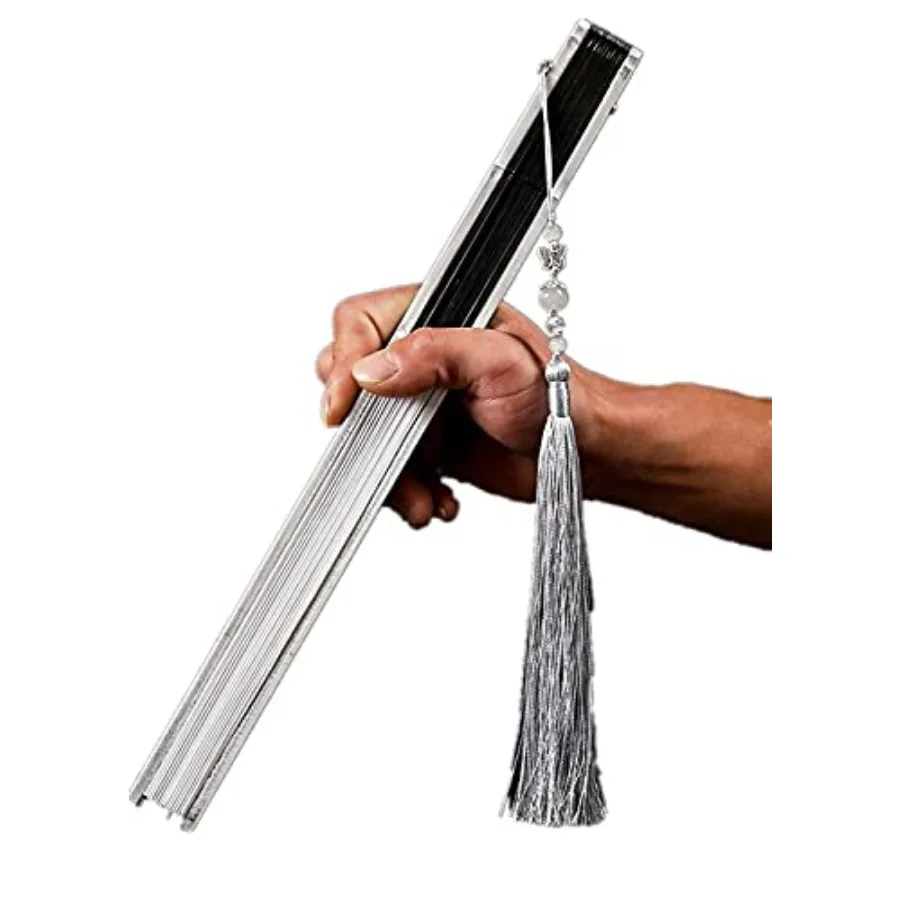 

Kung Fu Aluminum Alloy Folding Fan - Male Iron Fan with Bamboo Core - Gift Item