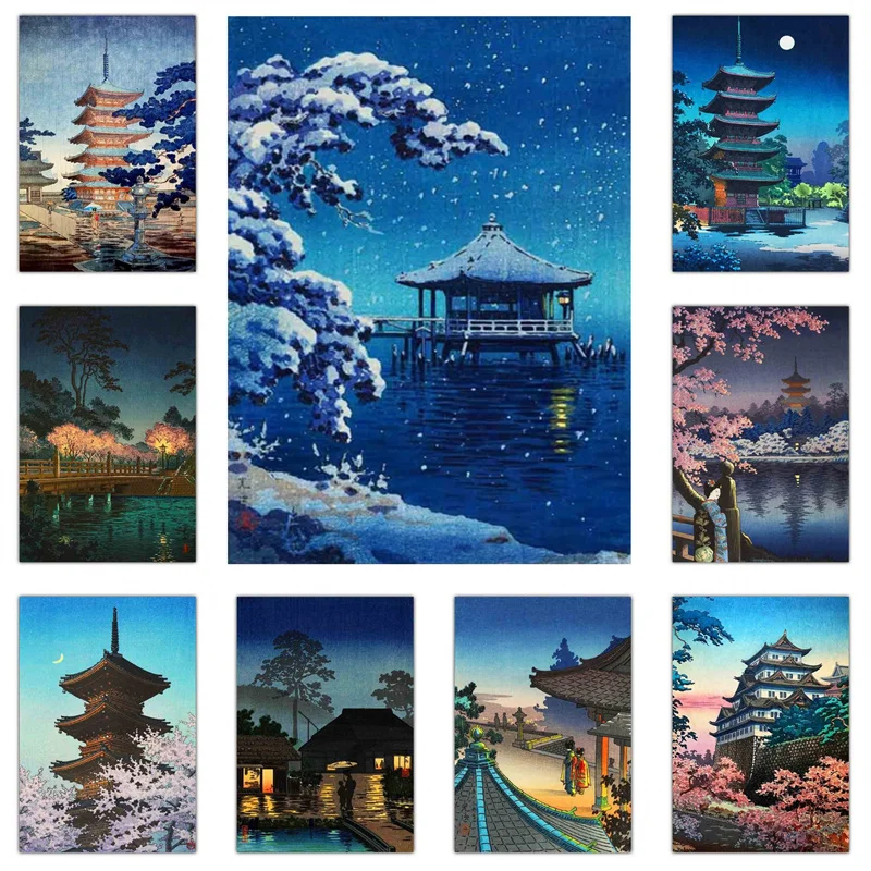 DIY Oil Paint By Numbers Japan Style Retro Street Handpainted Art Wall Bedroom Living Room Home Office Decoration Unique Gift