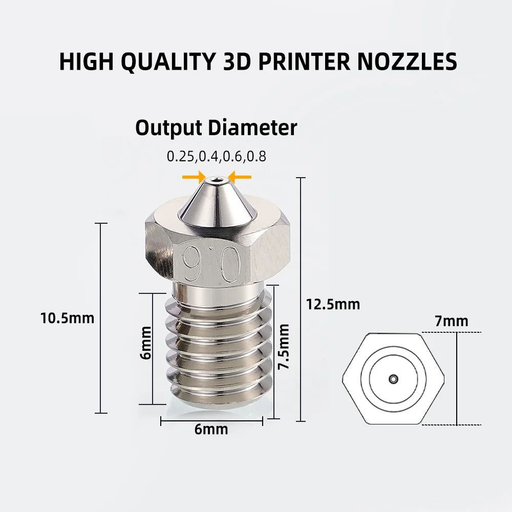 2 шт., медная насадка для принтера V6 Hotend Prusa