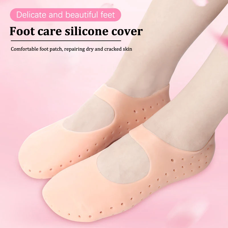 2Pcs Insole Silicone Gel Sock Foot Care Tool Feet Protector Pain Relief Crack Prevention Moisturize Dead Skin Removal Socks