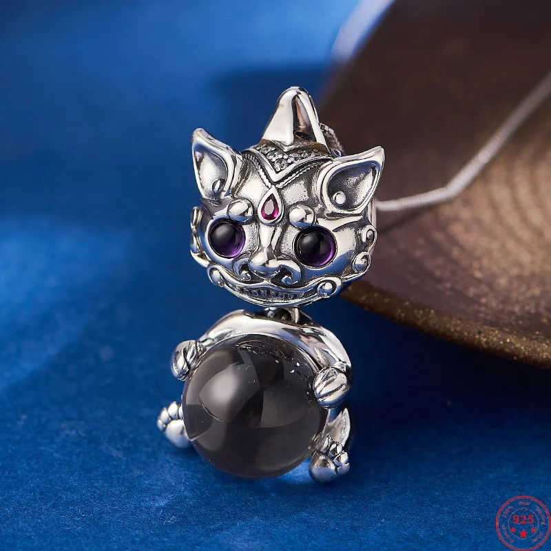 

Подвеска из стерлингового серебра 925 пробы для женщин и мужчин, ретро-багатство, талисман Pixiu, инкрустированные хрустальные шары в стиле рок, очаровательные модные ювелирные изделия, оптовая продажа