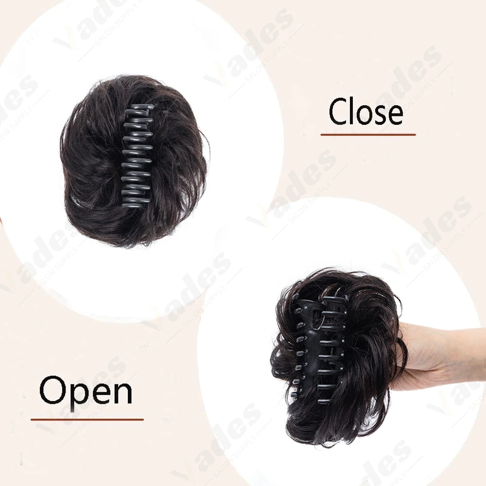 كعكة فوضوية مع مشبك مخلب الكعك الطبيعي مجعد هيربيسي ل Chignon ذيل حصان دونات أوبدو وصلات شعر ضخمة سريعة للنساء