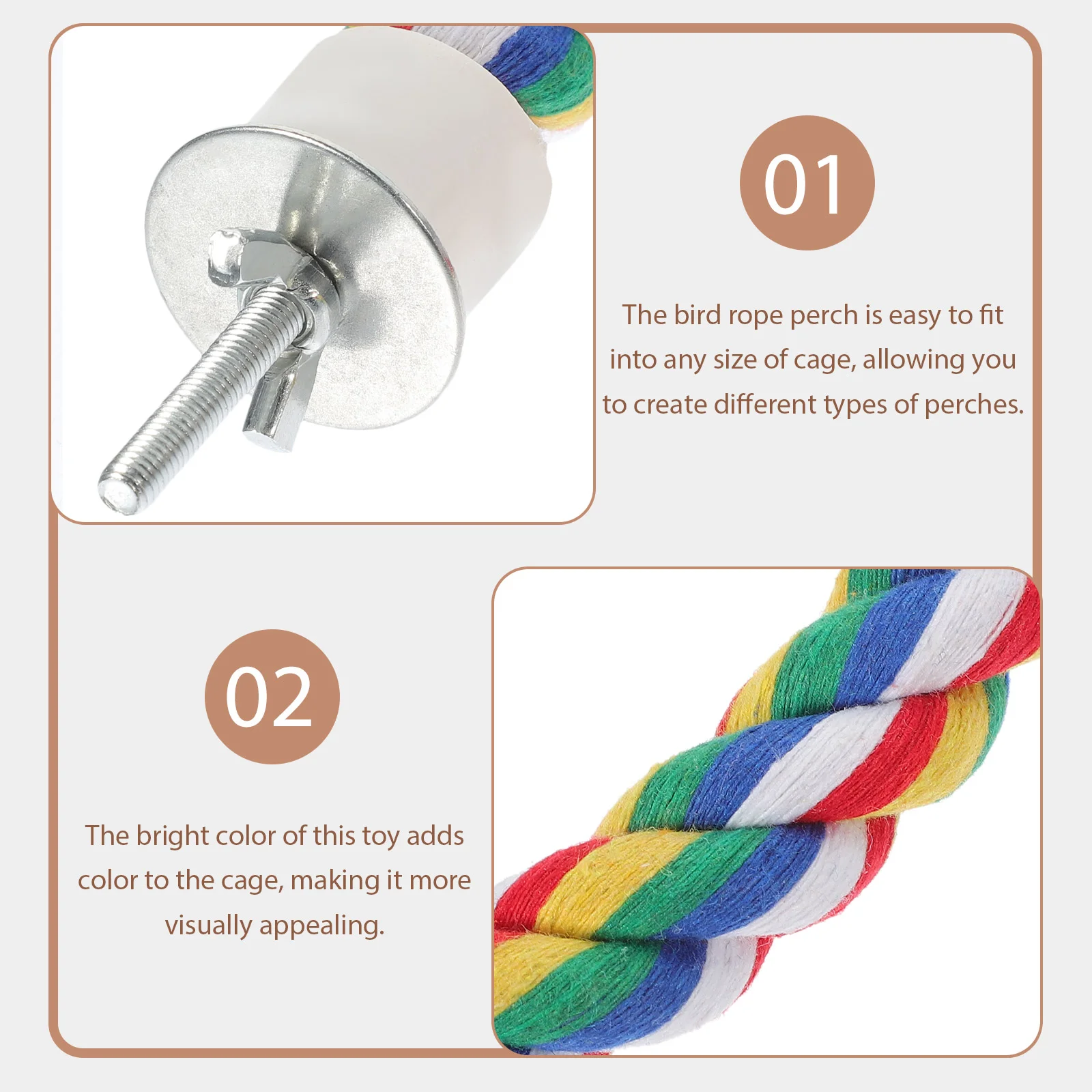 Parrot Standing Station Bird Toys Cotton Rope Chinchilla Supplies Cages Chewing Climbing