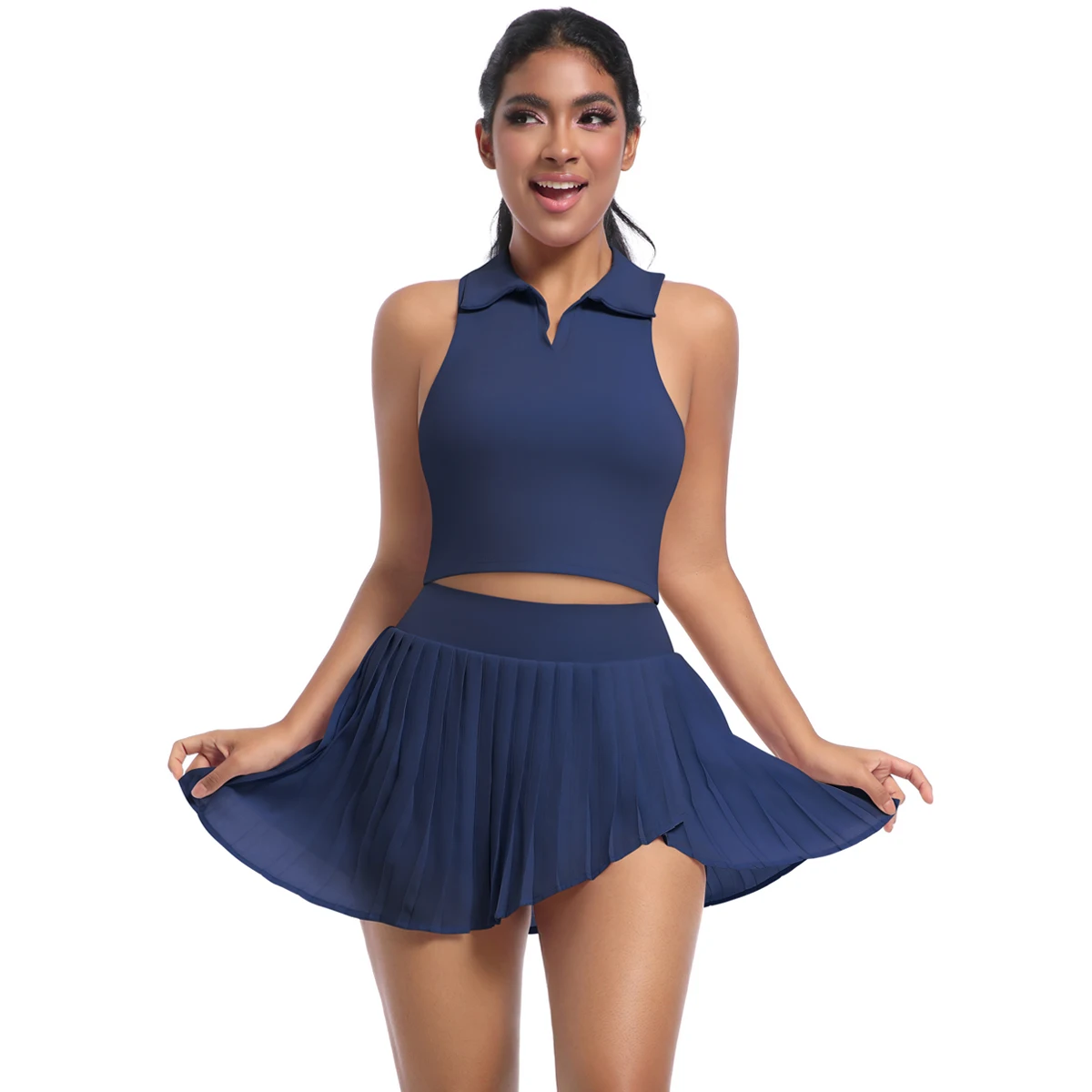 Yoga Suit Sports Set Sexy Breathable Quick Drying Sport Brassiere Tennis for Women Dance Fitness Solid Sports Skirts Female