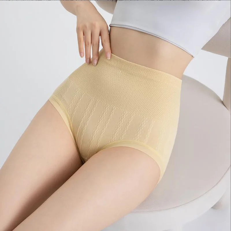 Plus-size Panties Women\'s Thin High-waist Belly Lift Briefs Seamless Breathable Comfortable Women Underwear Lingerie