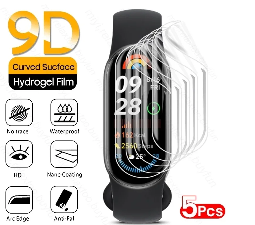 5PCS/10PCS Hydrogel Screen Protectors Film for Xiaomi Mi Band 9 8 7 6 5 4 3 Full Cover Soft Protective Smart Watch Accessories