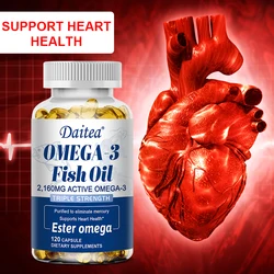 Omega 3 Fish Oil Concentrate Supplement - Rich in EPA and DHA, Helps with Heart Health, Strengthens Bones, Joints, and Immunity