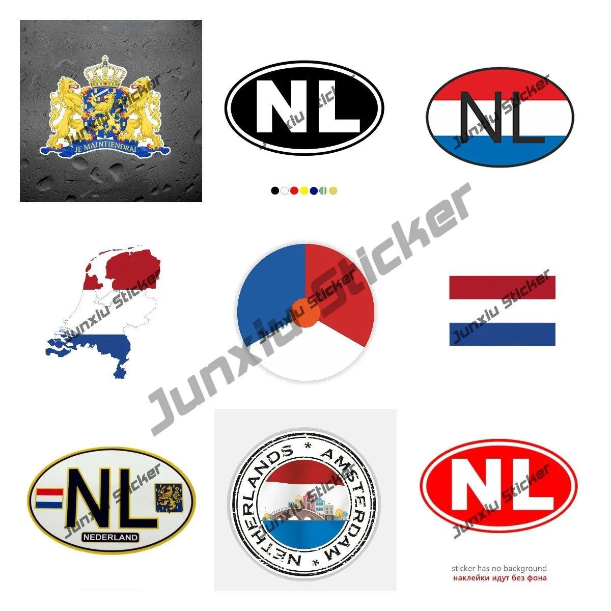 

Netherlands Car Sticker Royal Coat of Arms of The Creative National Flag for SUV Window Truck Camper Glue Accessories