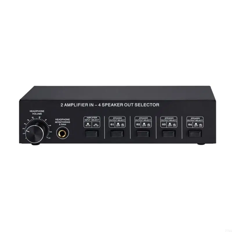 77HA STEREO AMP AMPPLIFIER / SPEAKER SELECTOR FLOX ، 2 في 4 Out Switcher مقارنة 2 أمبير أو مكبر صوت