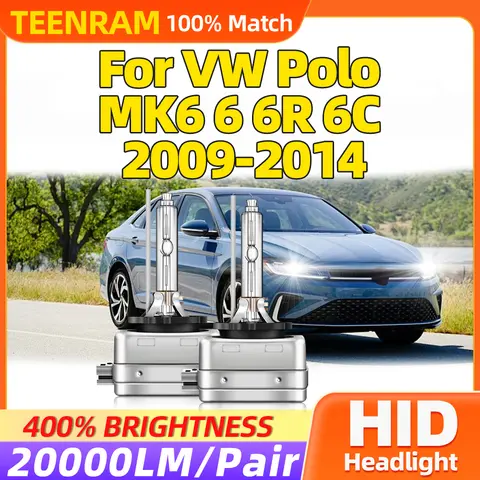 20000LM Plug And Play Xenon Lamps 6000K White 12V LED Headlight Bulbs 35W For VW Polo MK6 6 6R 6C 2009 2010 2011 2012 2013 2014