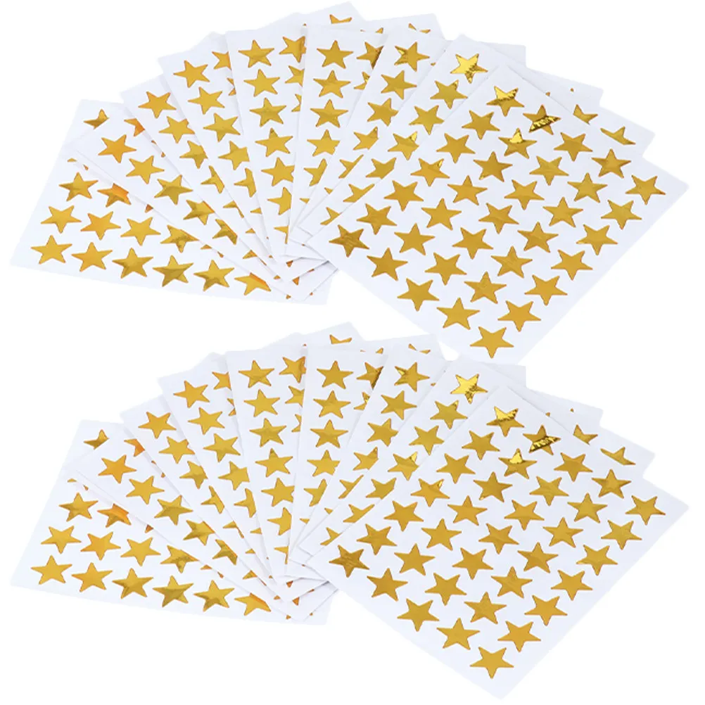 

50 Sheets Excellent Workmanship Reward Star Stickers Self-Adhesive Star Stickers for Teachers Parents Parties Art