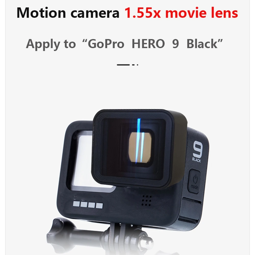 Anamorphic Widescreen Lens for 9 Black Action Camera 1.55X Cinema Lens