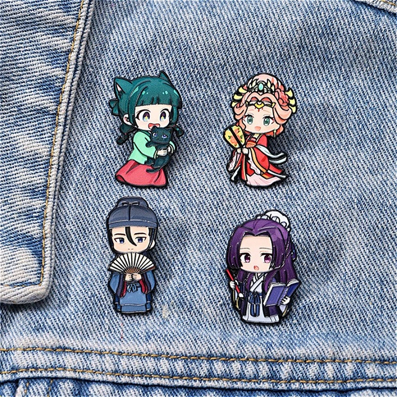 4pcs Cute Anime Girl Enamel Pins Japanese Manga Badge on Backpack Lapel Pin Costume Fashion Women Men Accessories Jewelry Gifts