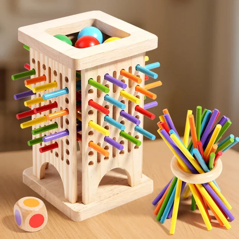 Funny Wooden Stick Drawing Game Parent Child Interactive Stick Balance Board Game Two Person Battle Game for Party Entertainment