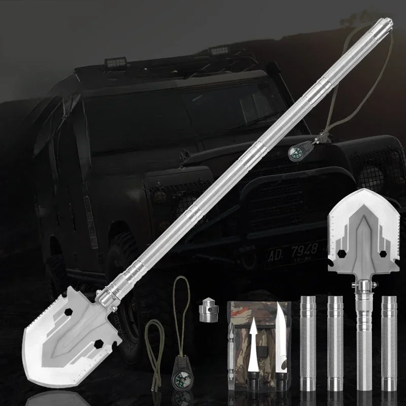 Outdoor Multifunctional Folding Shovel Manganese Steel Portable Shovel Engineer Shovels Excavator Camping Survival Supplies