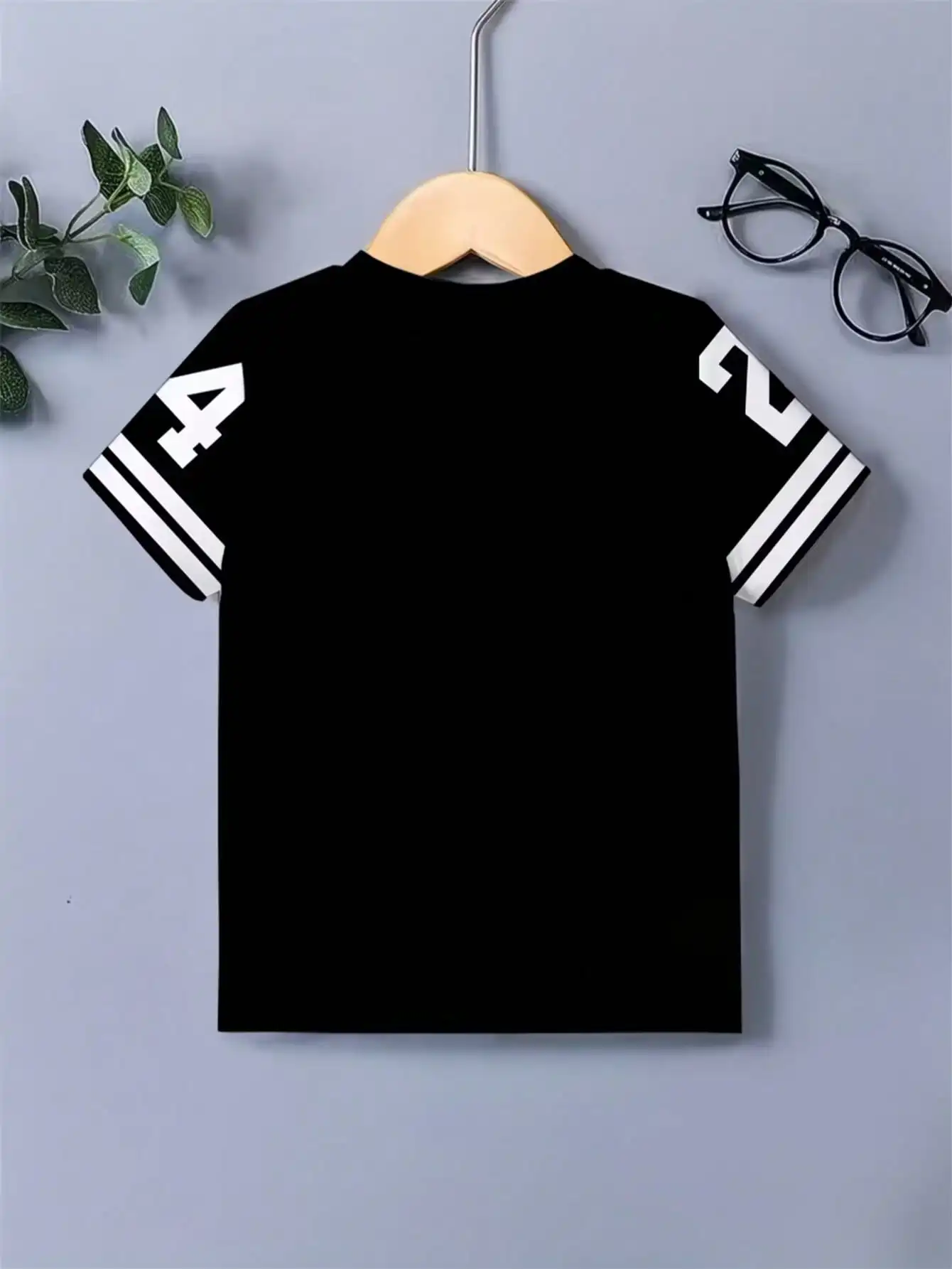 Teenagers Casual Comfortable Sports round Neck T-Shirt Alphanumeric Print Short Sleeve Top Children's Clothing