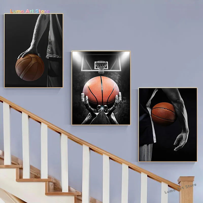 3pcs Realistic Basketball Sports Power and Focus Mural Posters Are Suitable for Home Decoration in Bedrooms and Living Rooms.