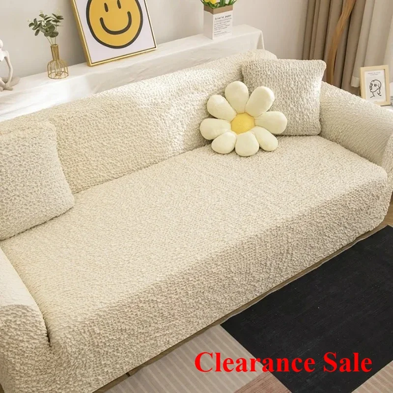 2025 Elastic Bubble Cloth Sofa Cover Full Wrap New 2025 Cream Series Refreshing Old Sofa Dustproof Cover Modern Simple Sle