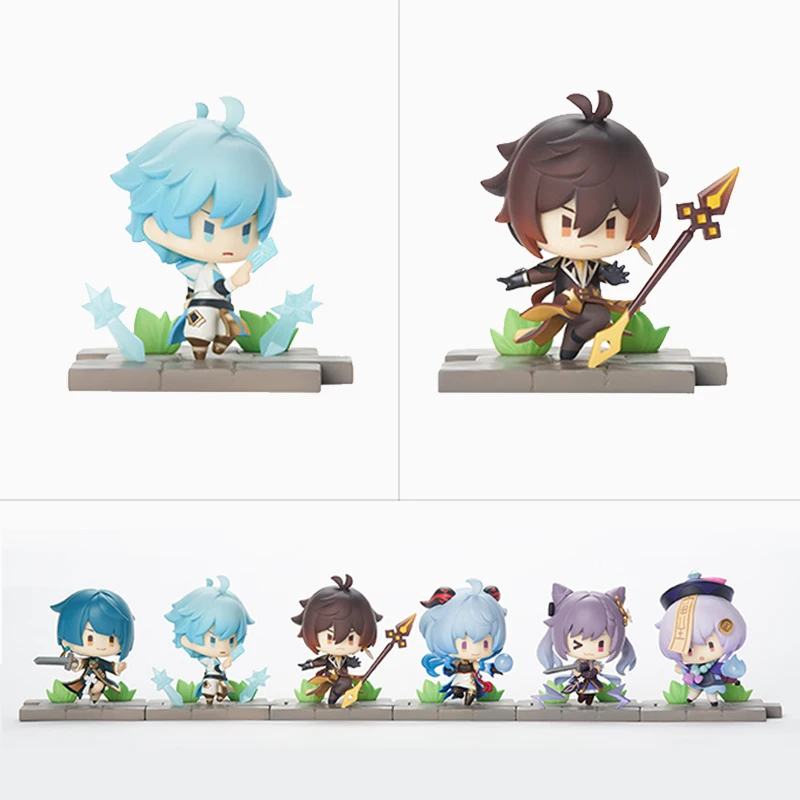 الجنرال تأثير أنيمي الشكل للأطفال ، أبطال ساحة المعركة ، Liyue ، Zhongli ، Keqing ، Qiqi ، Chongyun ، نموذج قابل للجمع ، دمية Kawaii ، اللعب ، الهدايا