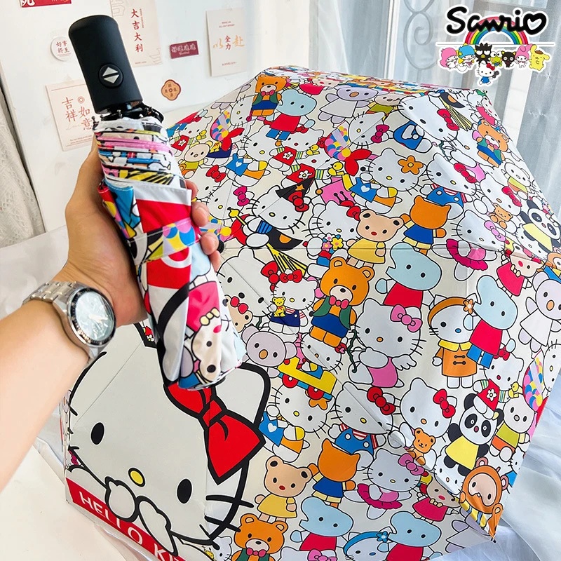 

Sanrio, Hello Kitty зонт зонтик с героями мультфильмов портативный складной Анти-УФ-зонт двойного назначения повседневный легкий прочный зонт