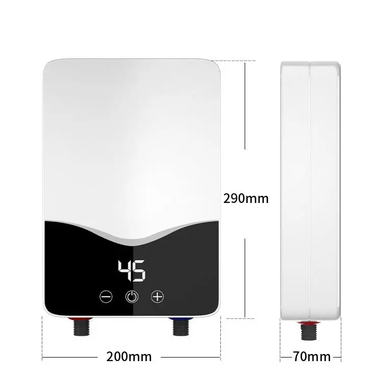 Smart Electric Tankless Water Heater With Plastic Housing For RV Hotel Household Use-Instant Heating