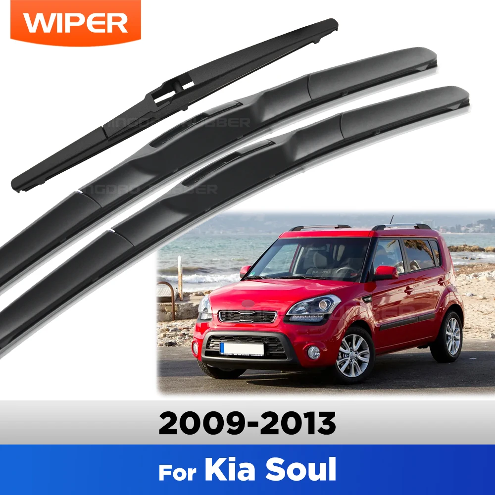

For Kia Soul MK1 2009-2013 2010 2011 2012 Wiper Front & Rear Wiper Blades Windshield Windscreen Window Brushes 24"+20"+11"