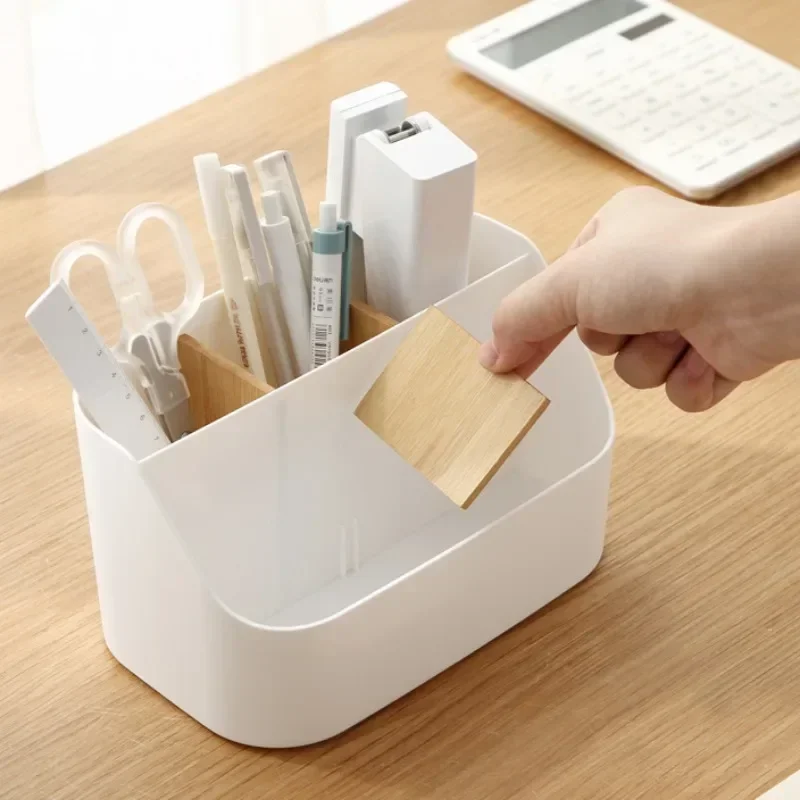 Desk Storage Box Office Supplies Box Makeup Cosmetic Desktop Organizer Plastic Storage Dividing Box for Office Living Room