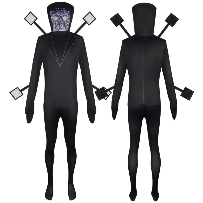 Game skibidi toilet cosplay costume jumpsuit speaker Man TV man camderman bodysuit mask Halloween horror for kids men role