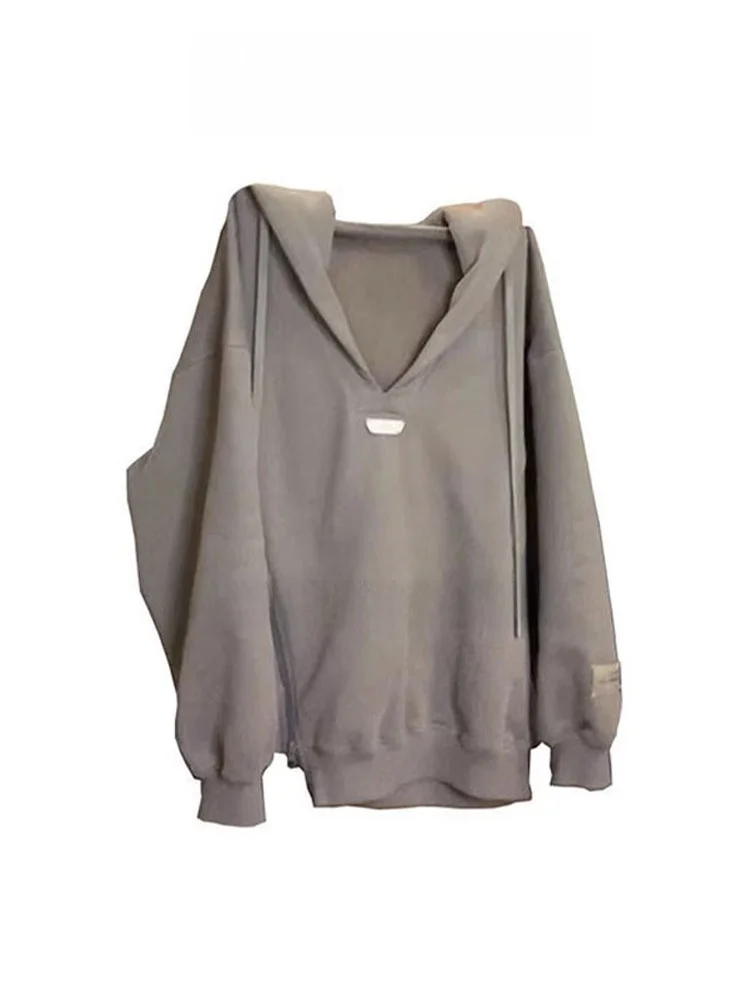 

Женская толстовка свободного кроя Street Sle для ранней осени с боковой молнией, модная, для повседневной носки, с длинными рукавами, стандартной длины