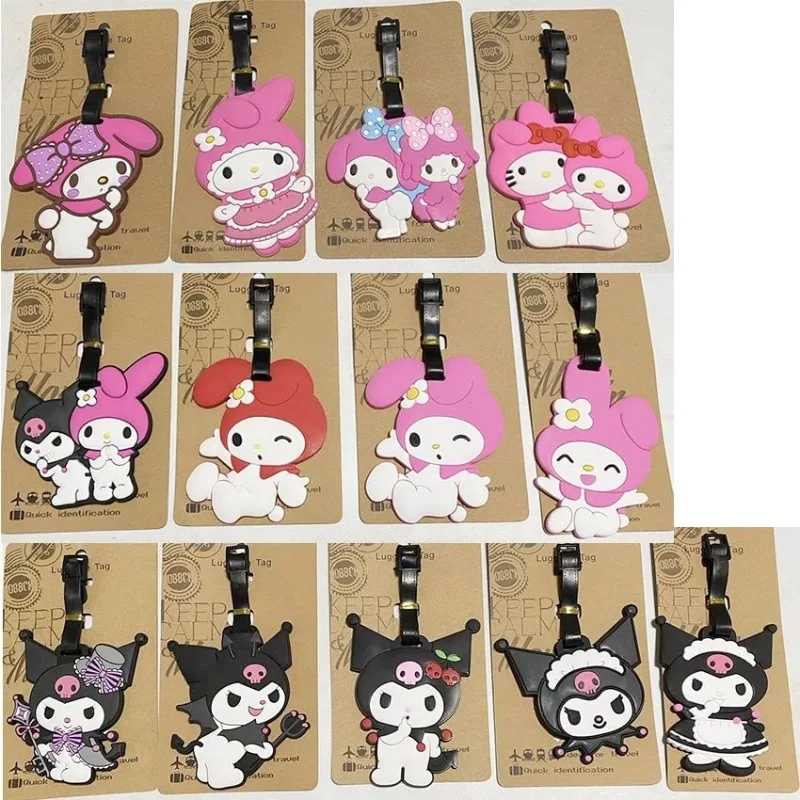 Sanrio Anime Cartoon Innovative Suitcase ID Address Holder Luggage Boarding Portable Hello Kitty Cute My Melody Luggage Tag