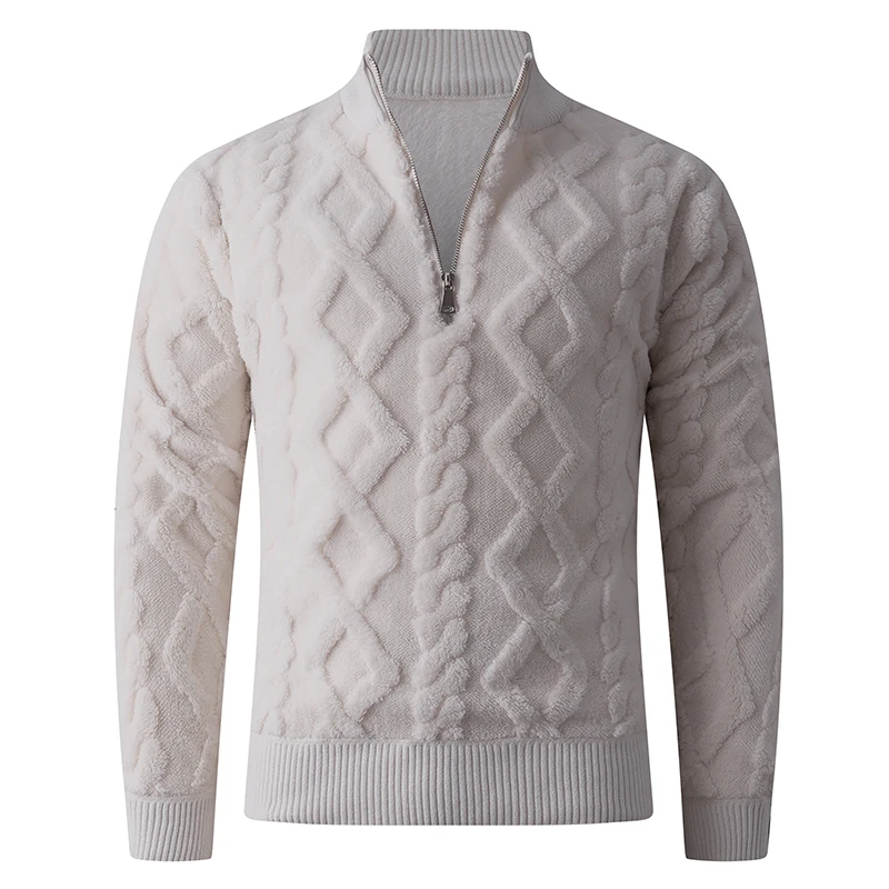 

Autumn Winter Men's Stand Collar Knitted Pullovers Anti-Pilling Casual Warm Knit Sweater Men Half Zipper Daily Pullover Sweaters