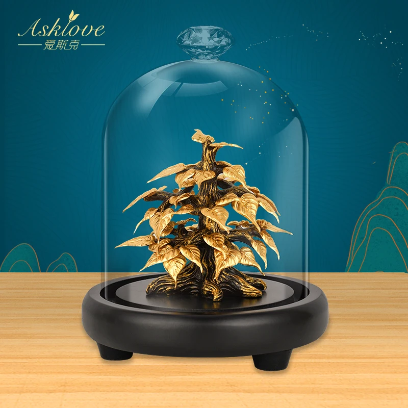 

Feng Shui Gold Foil Money Wealth Luck Tree Bonsai Money Tree for Office Home Desktop Decoration 24k Gold Leaf Ornaments Gift