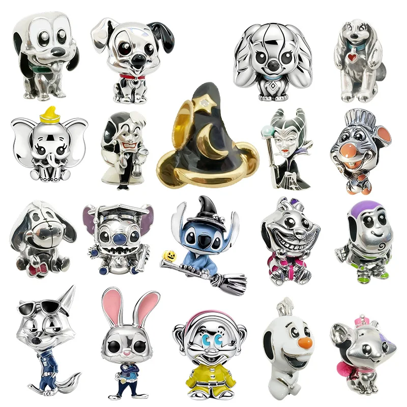 Abalorios Originales de Disney, 101 Dálmatas Lucky y Disney Blancanieves Dopey, Compatibles con Pulseras y Colgantes