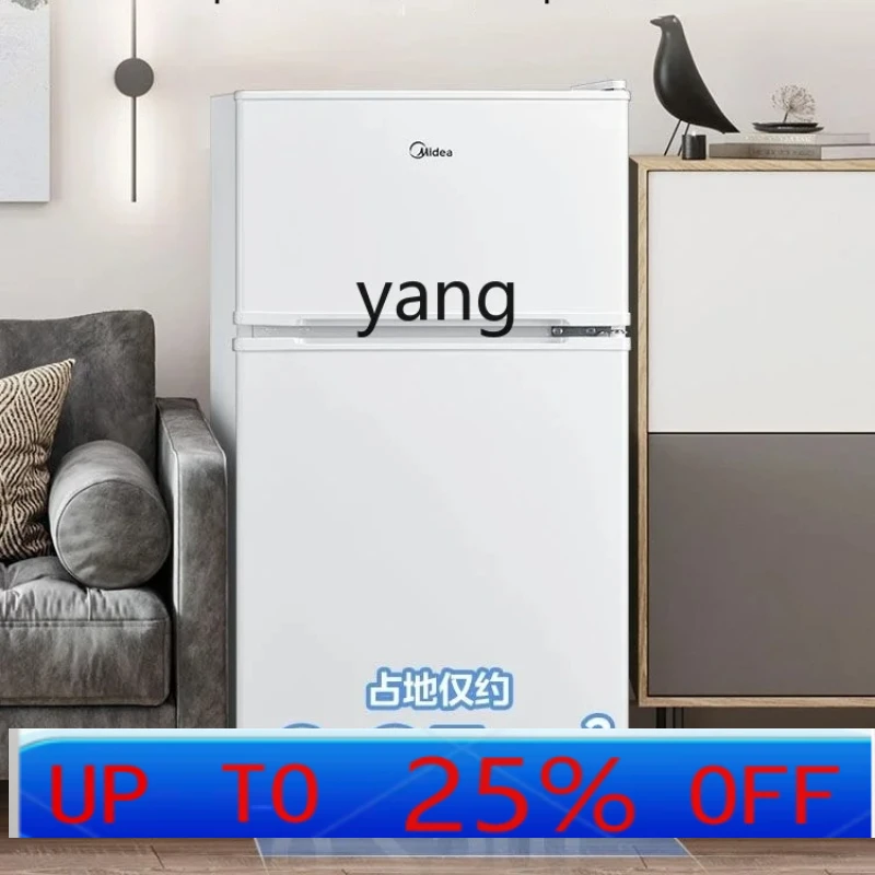 

yjq Double Door Two Door Refrigerator Household Small Energy Saving Mini Mini Refrigerator