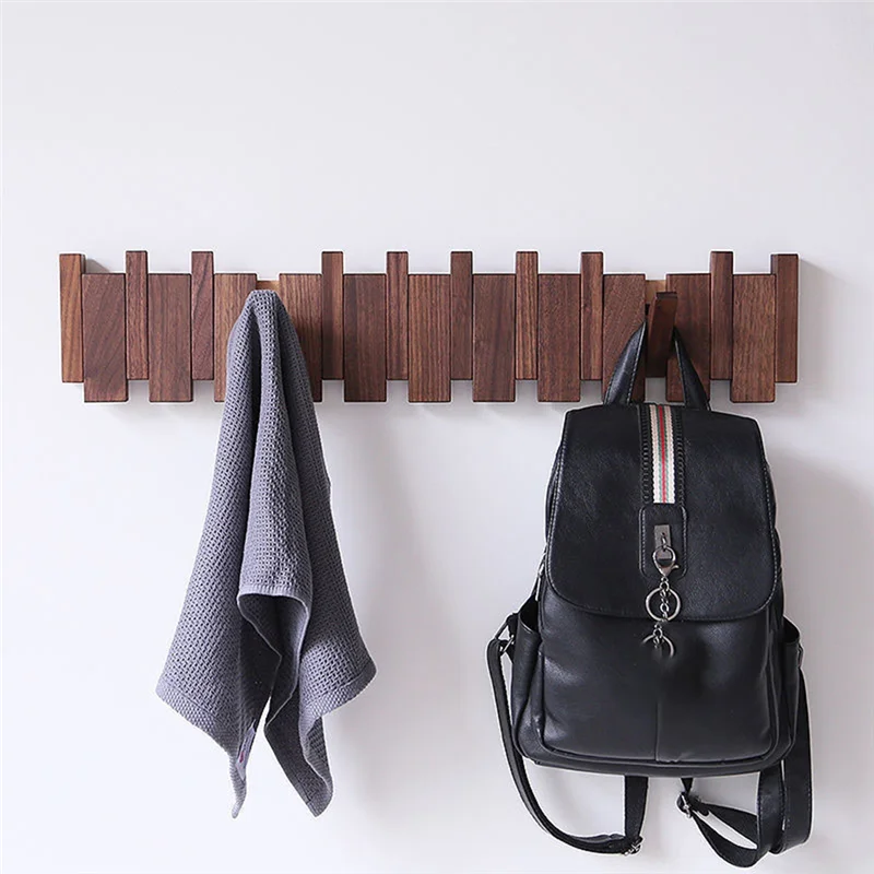 

Wall-Mounted Coat Hanger Solid Wood Clothes Hook Door Hanger Coat Rack Home Decoration