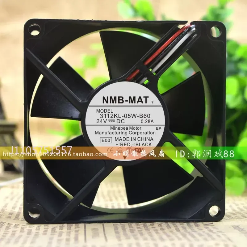 New Mebea NMB 3112KL-05W-B60 8CM 24V 0.28A 8032 Inverter Cooling Fan for Electronics Enclosures and Industrial Equipment