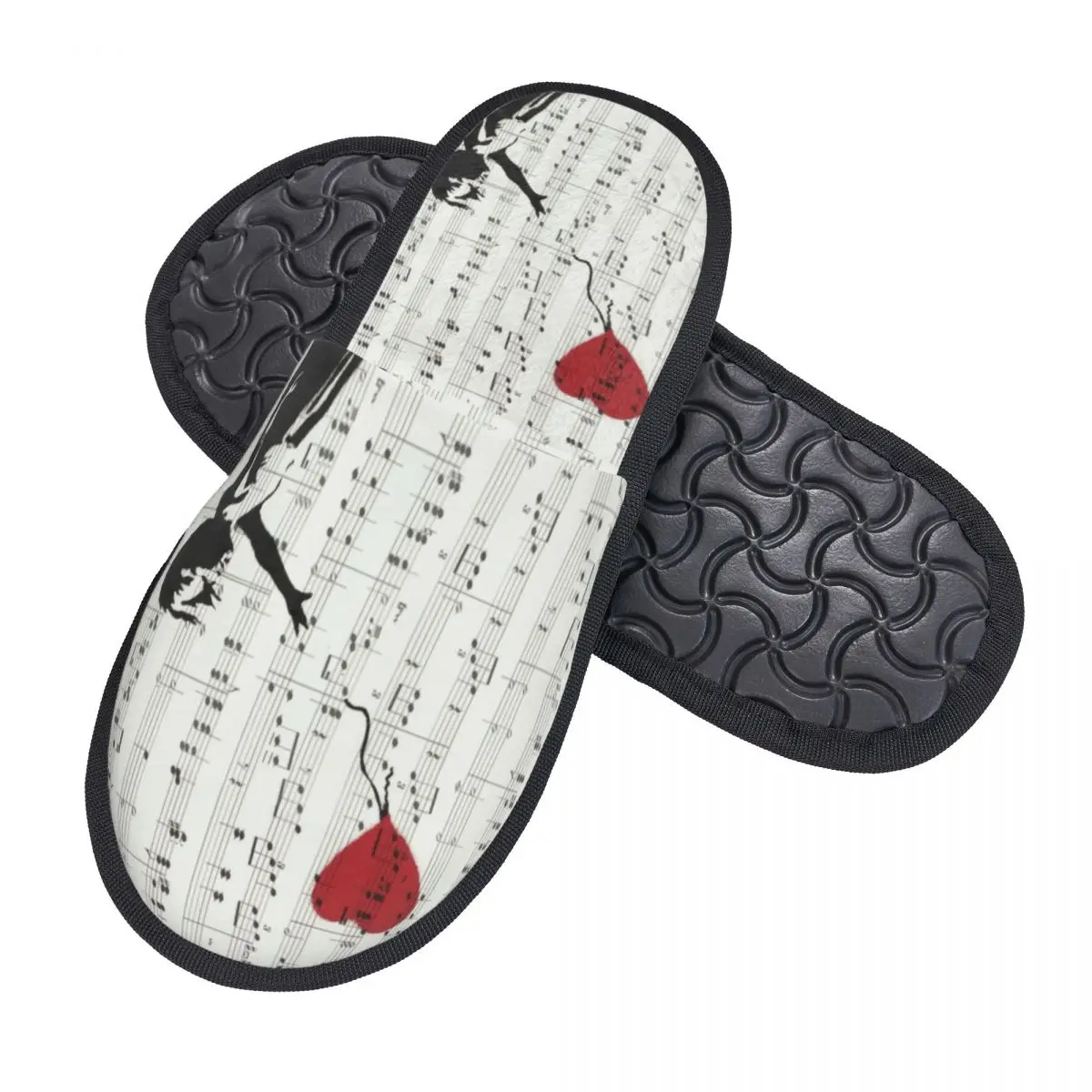 Custom Girl Heart Balloon House Slippers Women Cozy Memory Foam Banksy Art Graffiti Slip On Spa Slipper Shoes