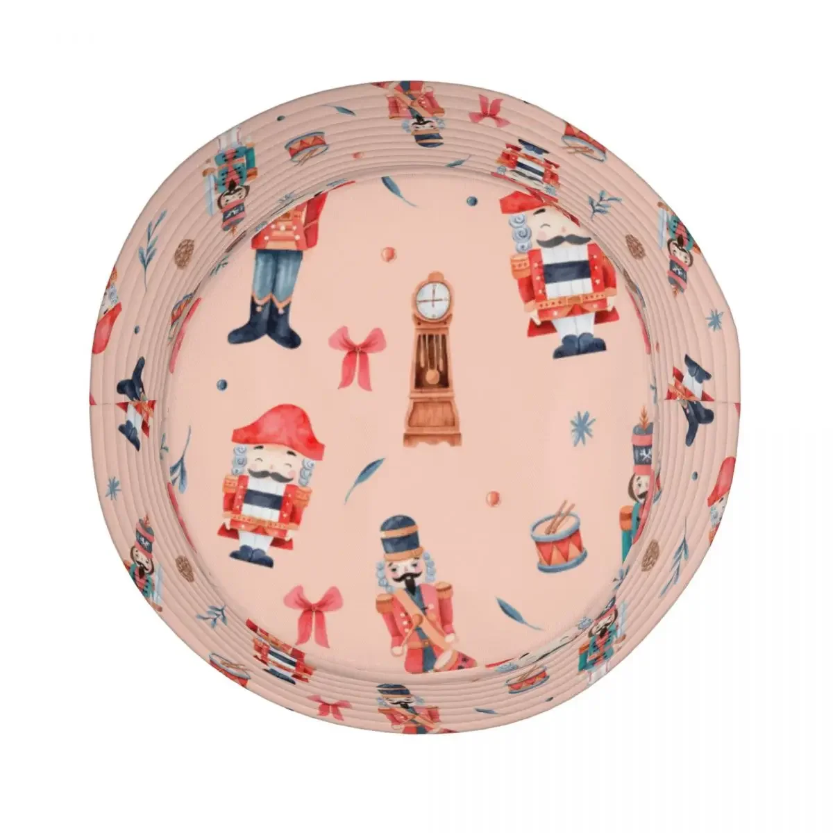 Sombreros de cubo de Navidad y Año Nuevo para mujer, Cascanueces rosa, protección UV informal para acampar, sombreros de pesca
