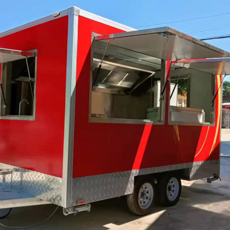 FOODLINE Customized Fast Food Caravan Mobile Kitchen Truck Shipping Container Food Trailer Complete Cooking Equipment Package