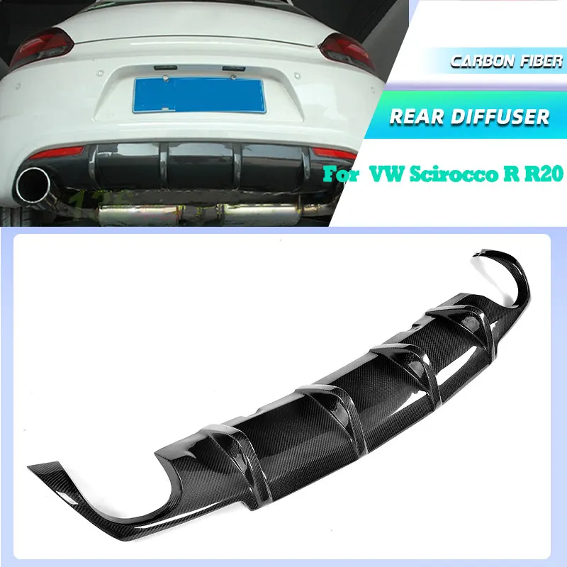 

Задний диффузор из углеродного волокна, спойлер для Volkswagen VW Scirocco R R20, бампер 2009-2014, черный спойлер заднего диффузора FRP